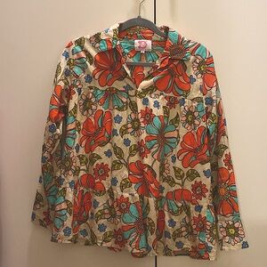 Victoria Dunn blouse medium retro print